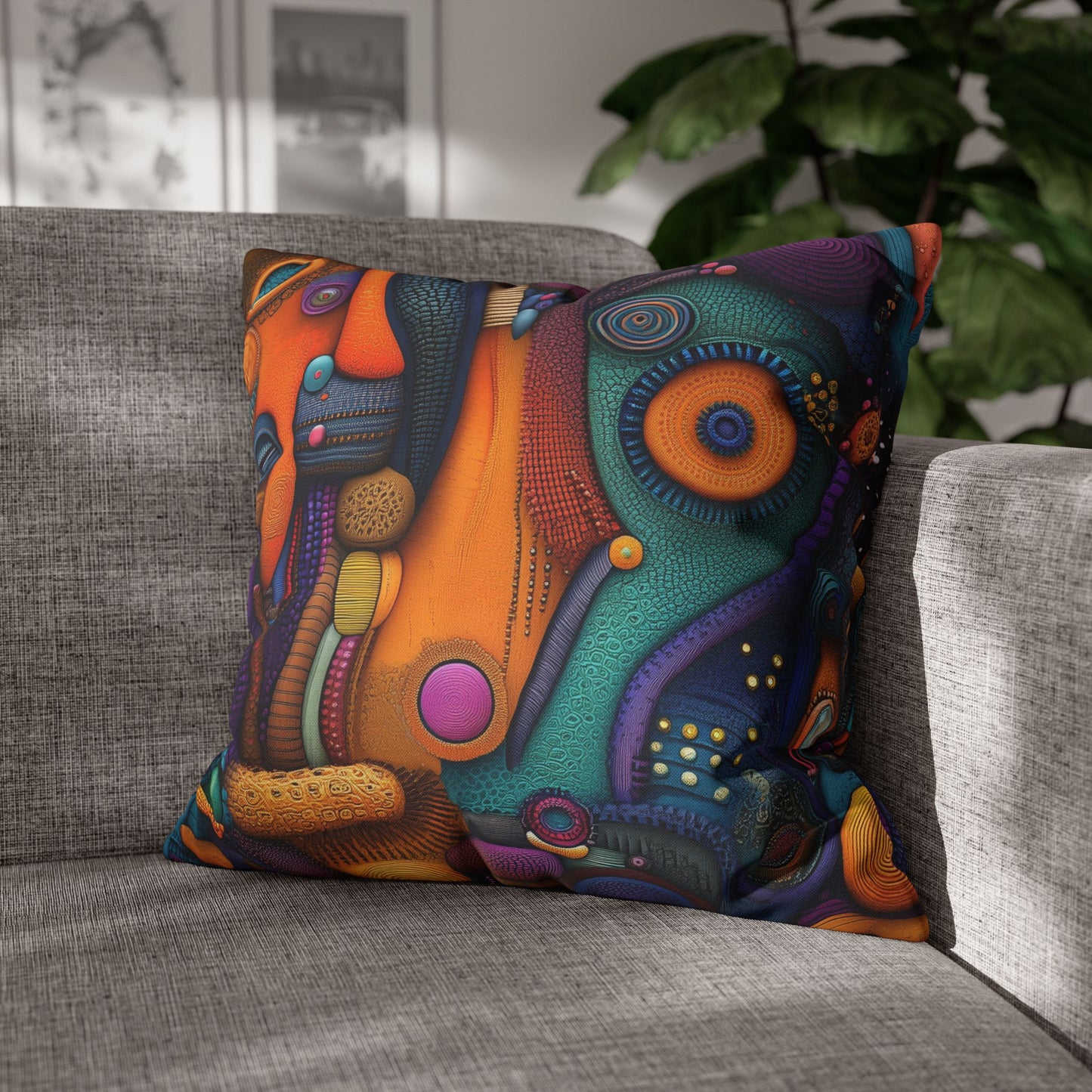 Vibrant Vortex- Square Polyester Pillowcase