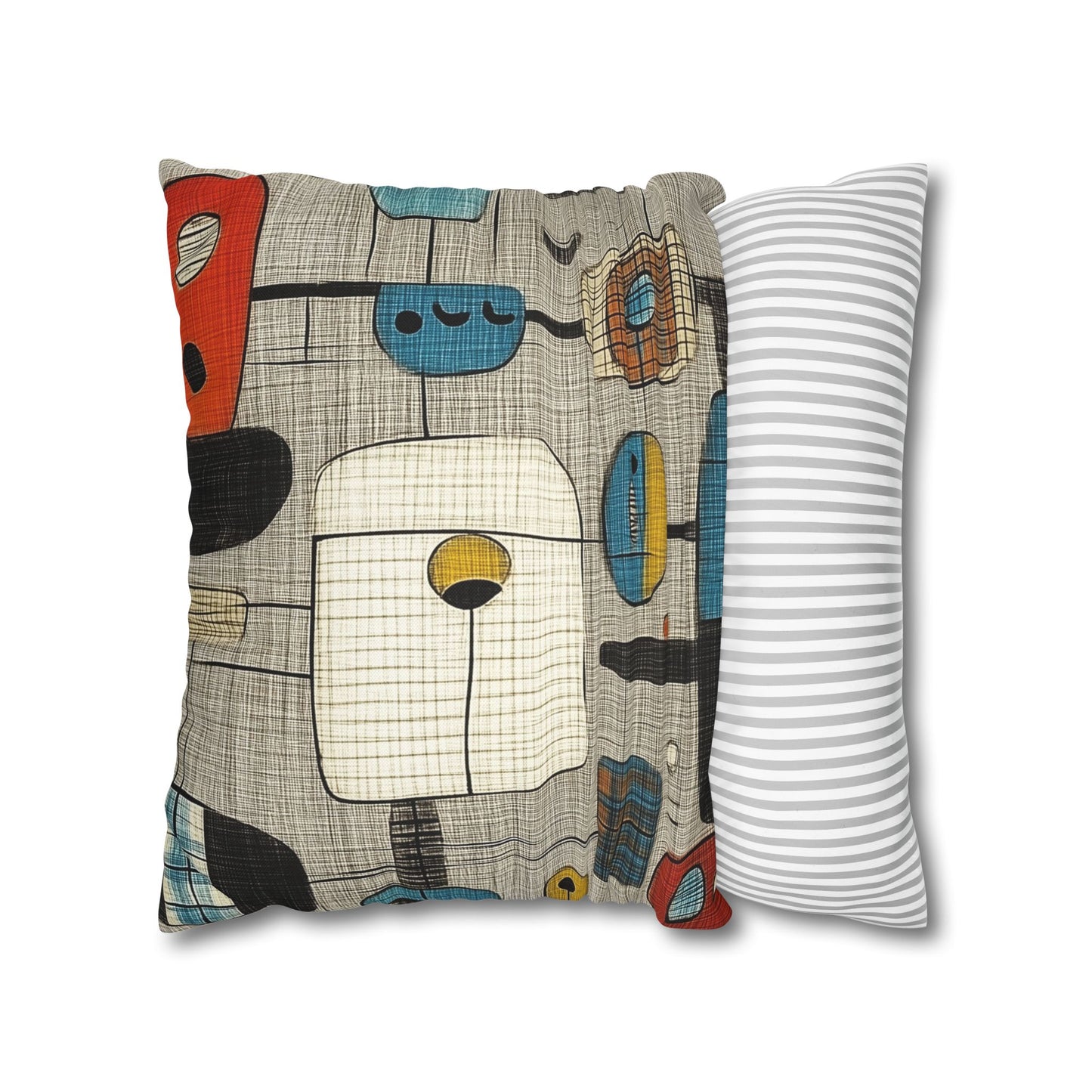 Mid-Century Mosaic - Square Polyester Pillowcase