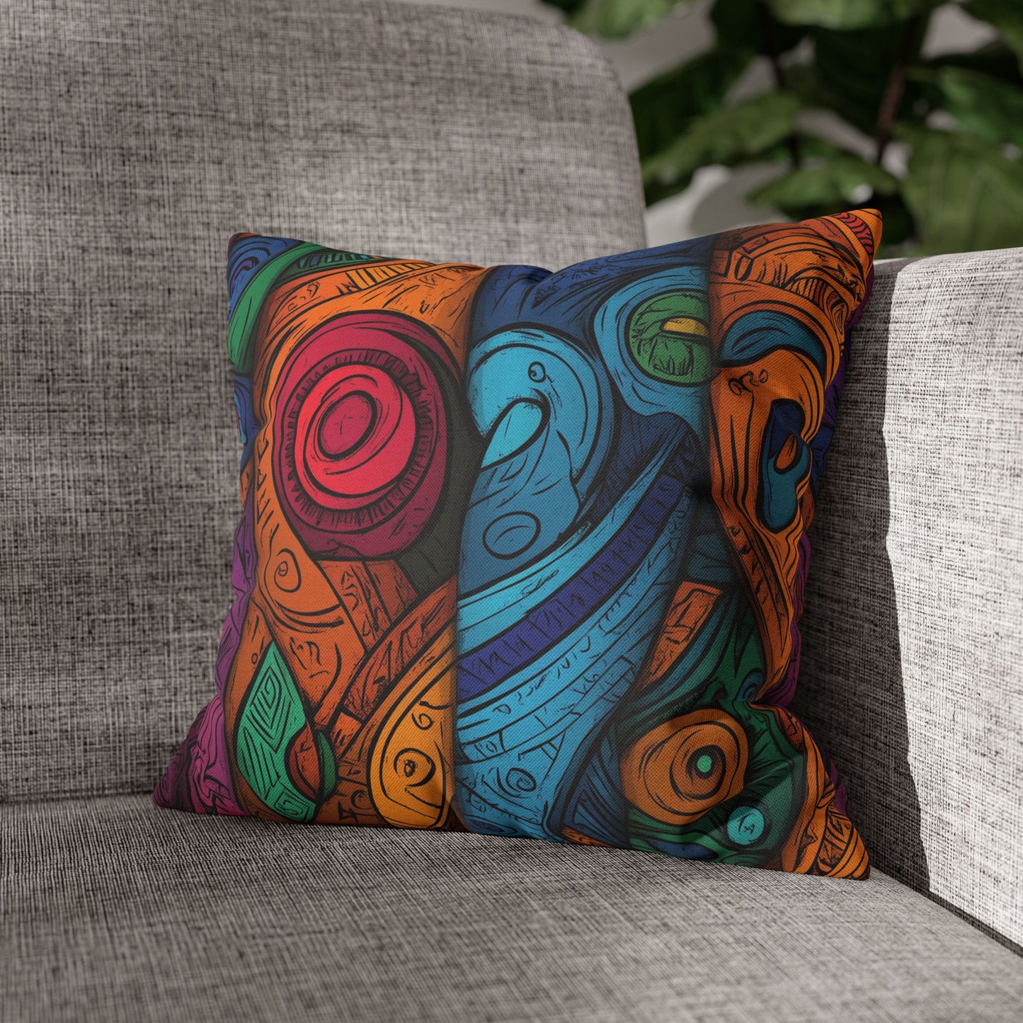 Tribal Rhythms- Square Polyester Pillowcase