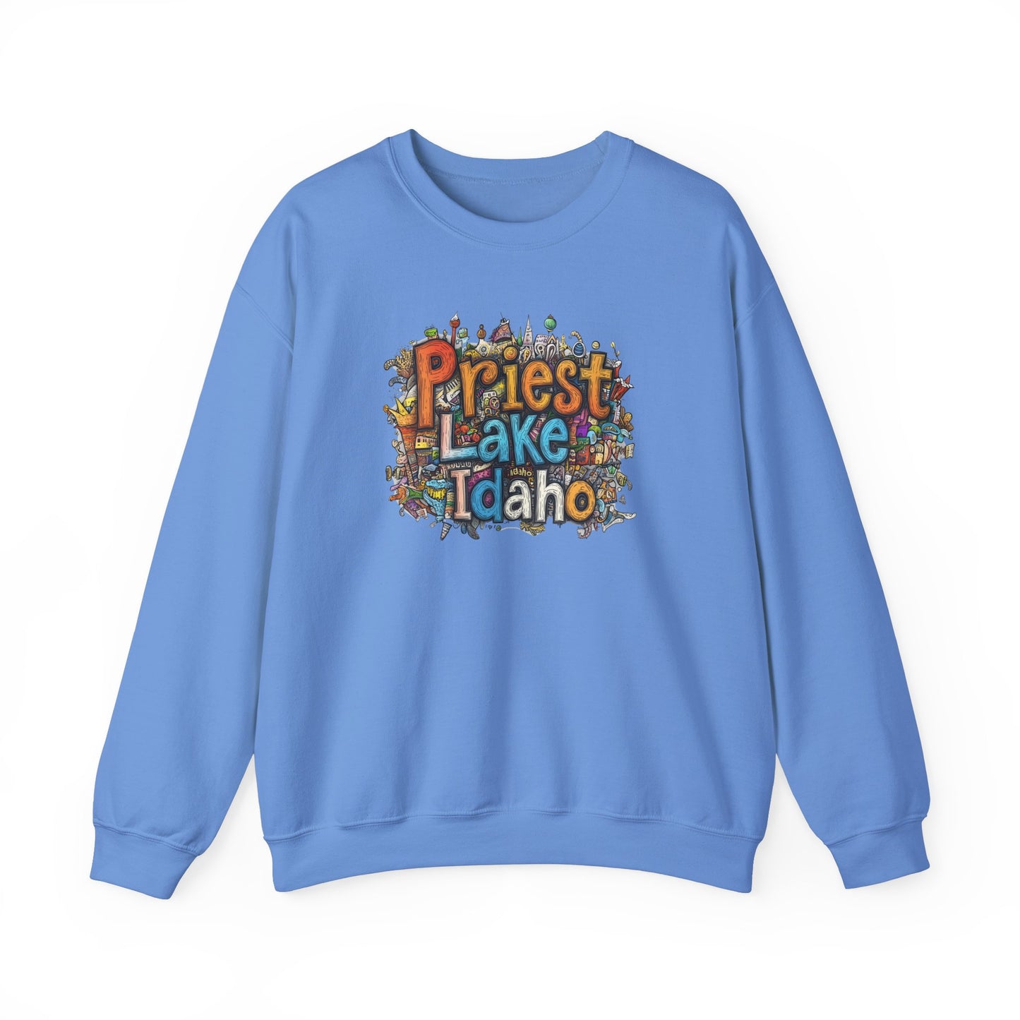 Priest Lake Idaho Fun Heavy Blend™ Crewneck Sweatshirt