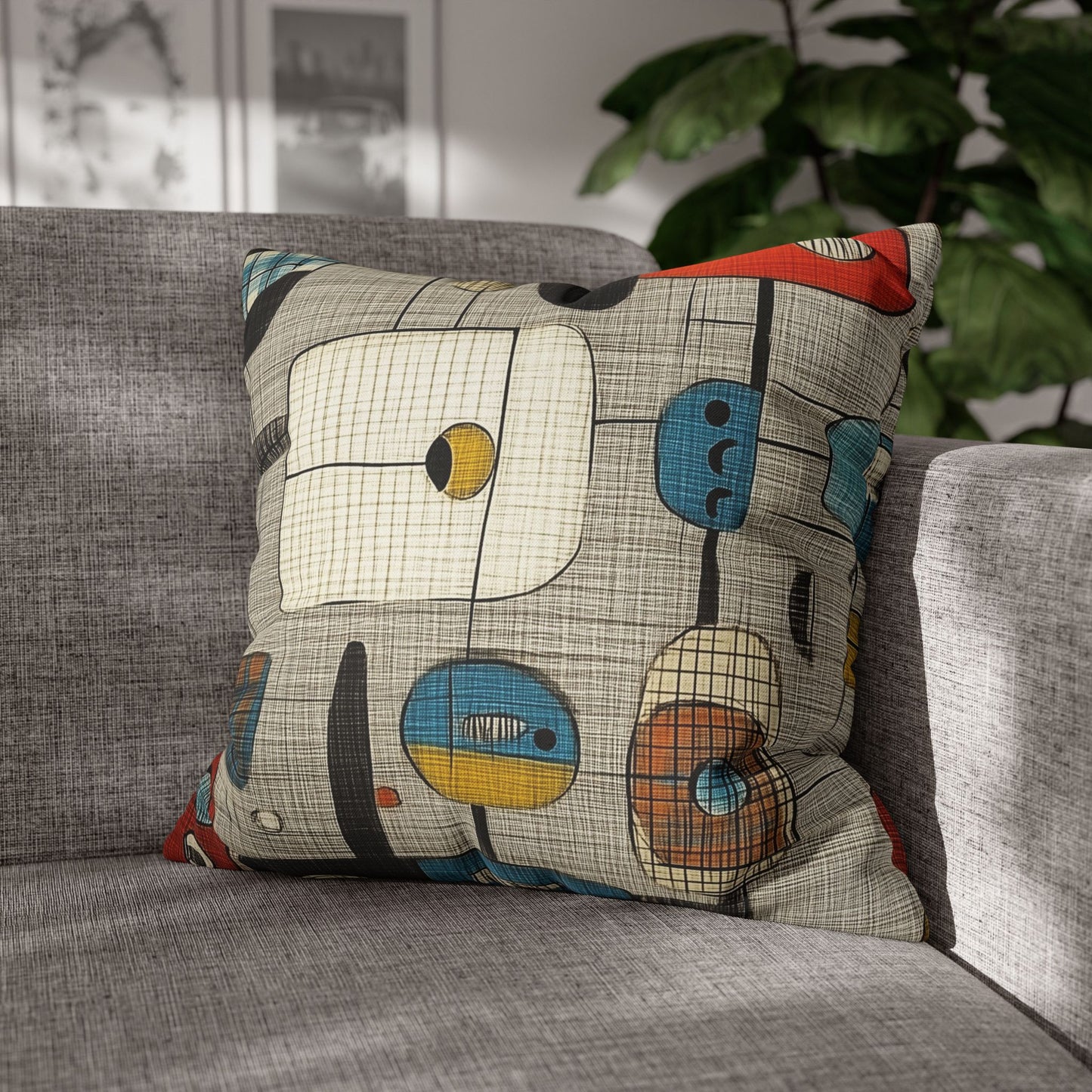 Mid-Century Mosaic - Square Polyester Pillowcase