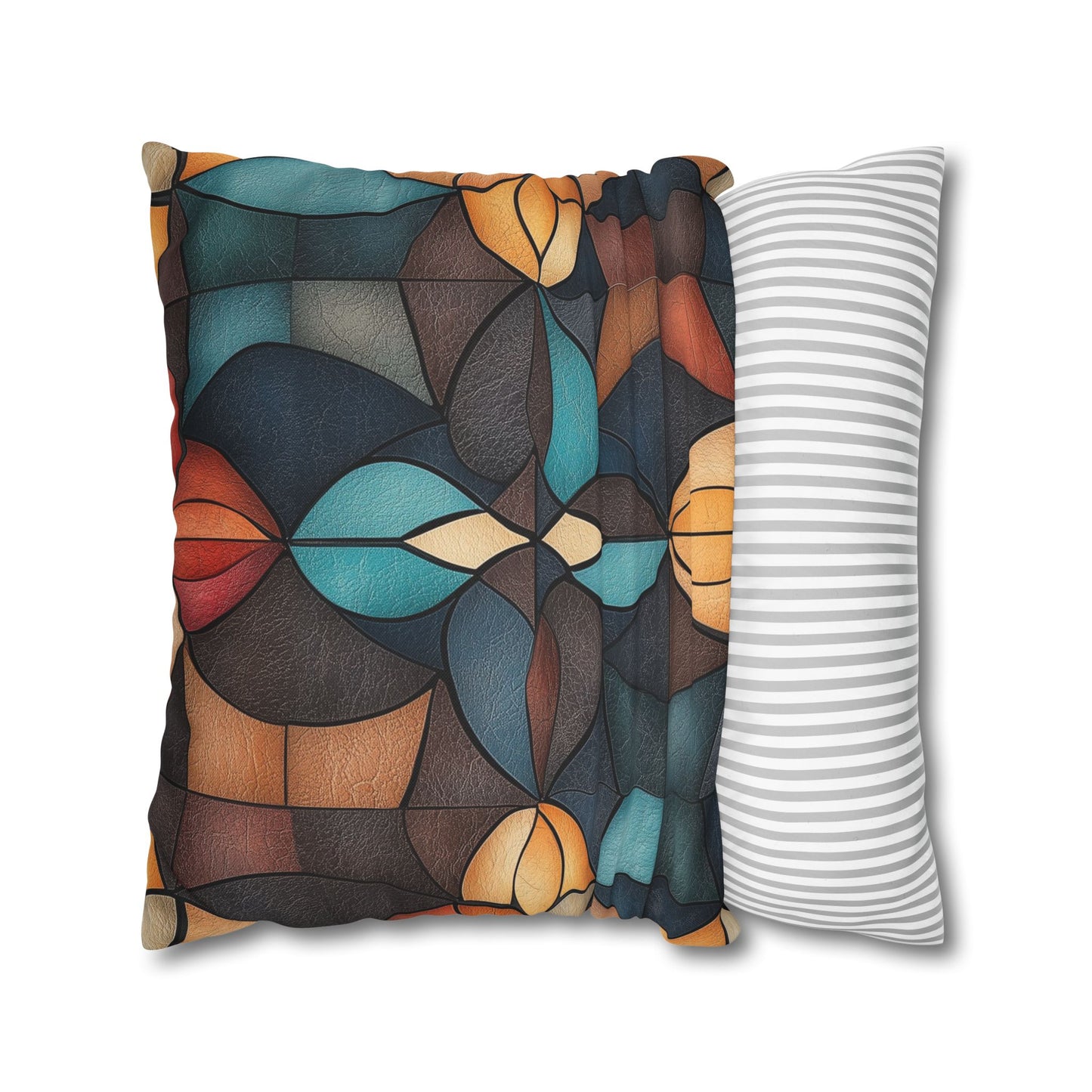 Stained Glass Symphony - Square Polyester Pillowcase