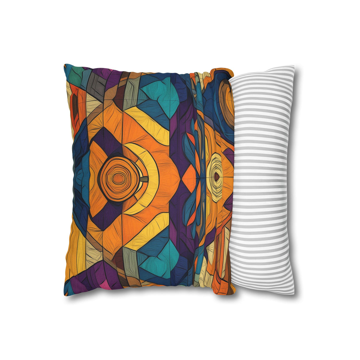 Vibrant Mandala- Square Polyester Pillowcase