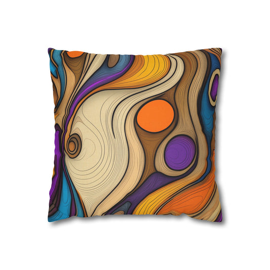 Chromatic Currents- Square Polyester Pillowcase
