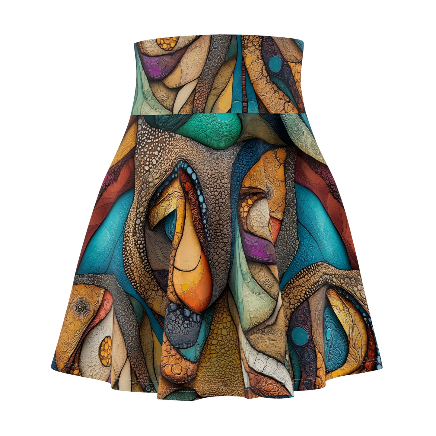 Hidden Faces in Abstract - Skater Skirt