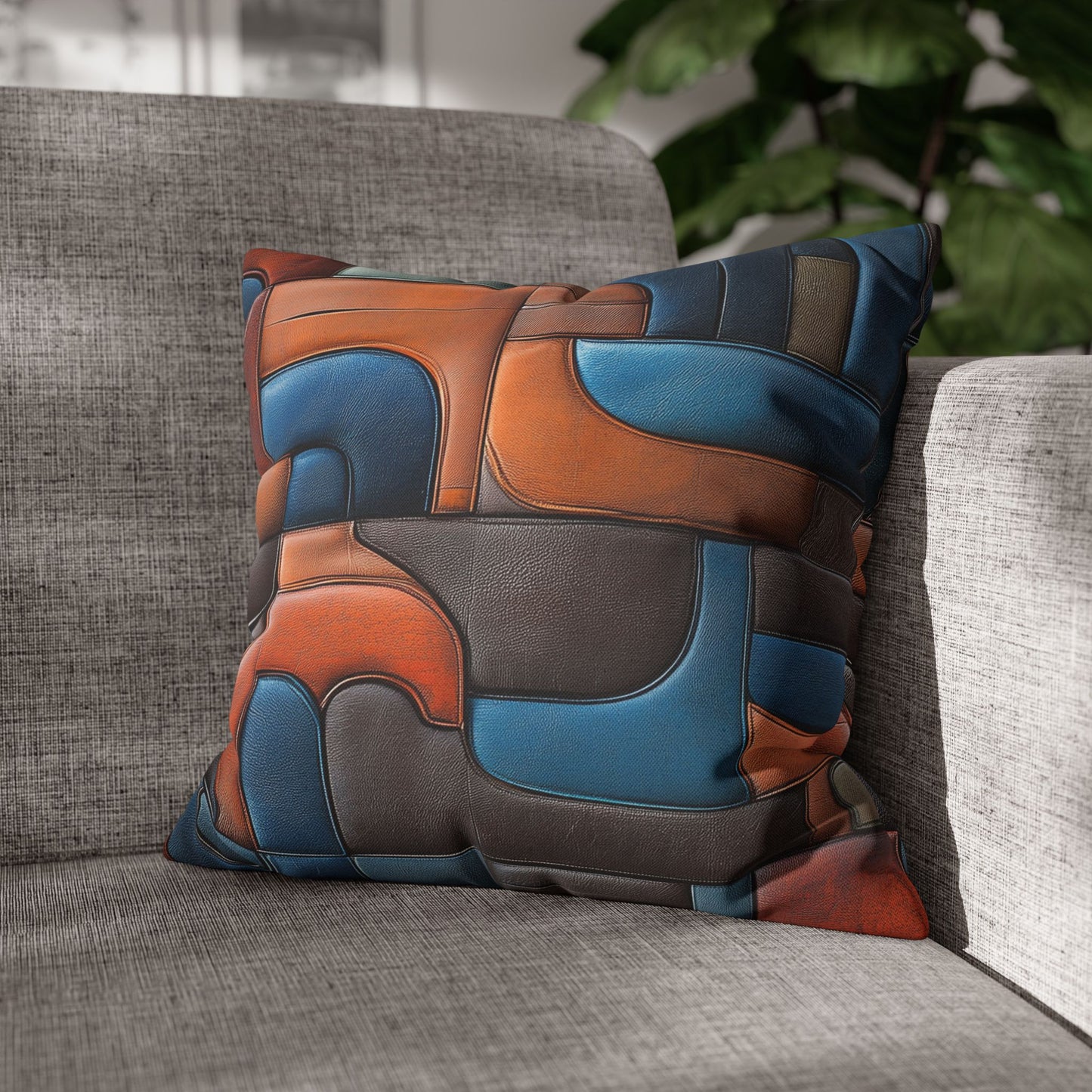 Leather Mosaic - Square Polyester Pillowcase