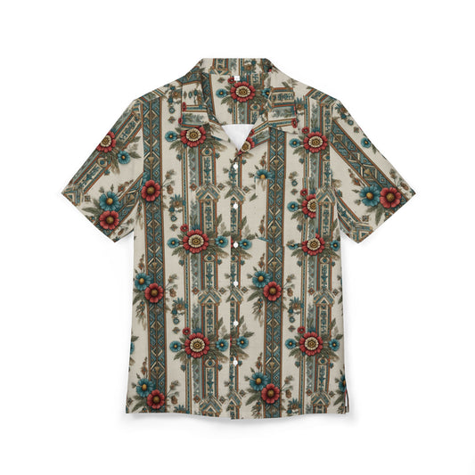 Copy of Vintage Floral Hawaiian Shirt — Teal & Maroon Aloha Button-Down