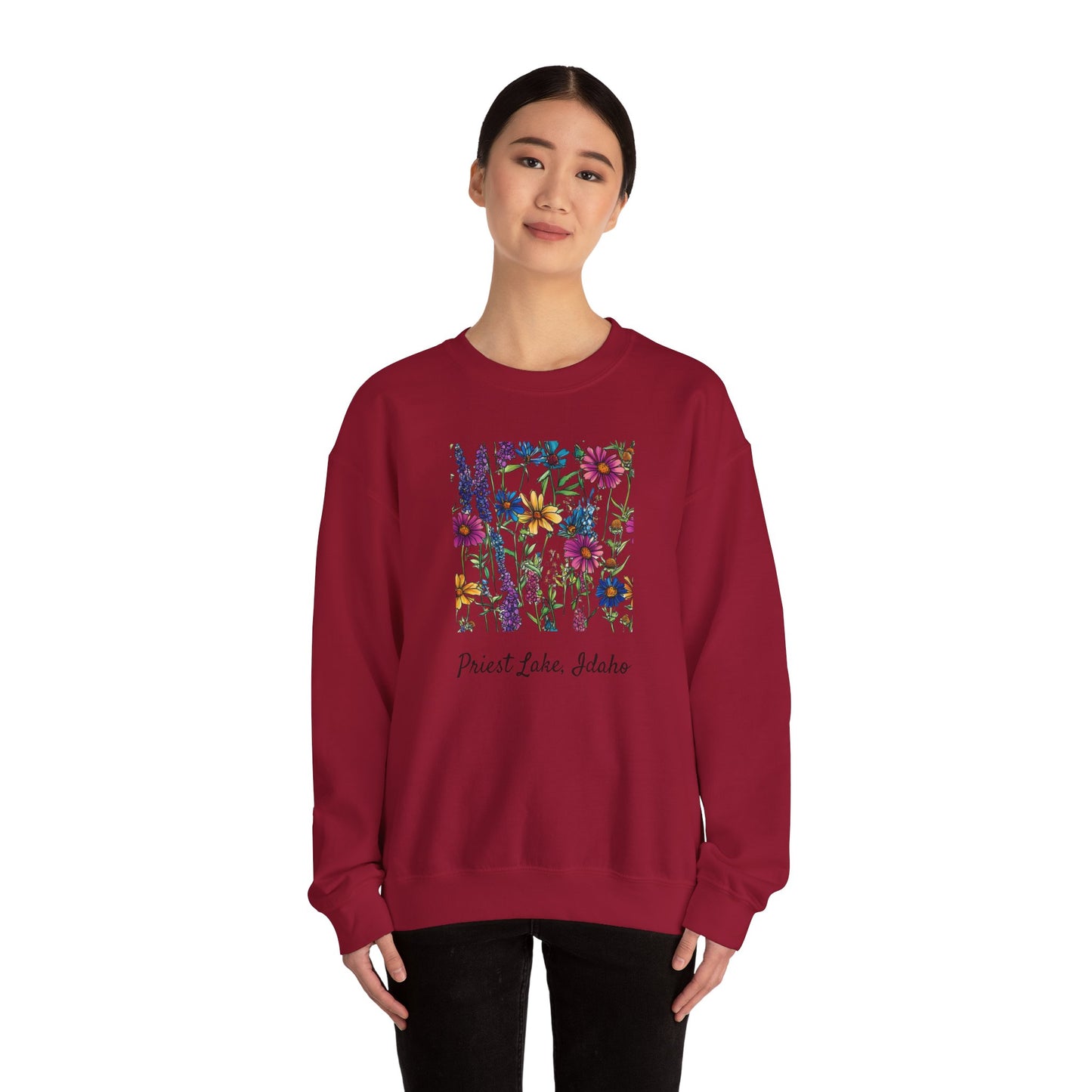 Priest Lake Wildflower Lake Ultra Cotton Crewneck Sweatshirt