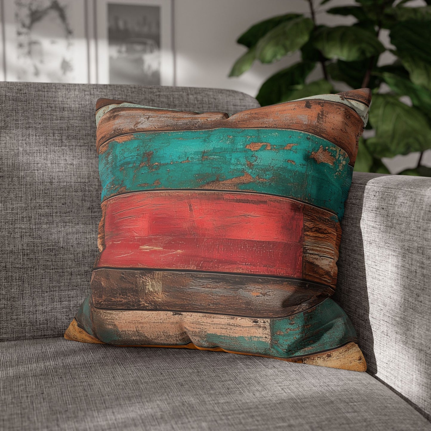 Rustic Rainbow - Square Polyester Pillowcase