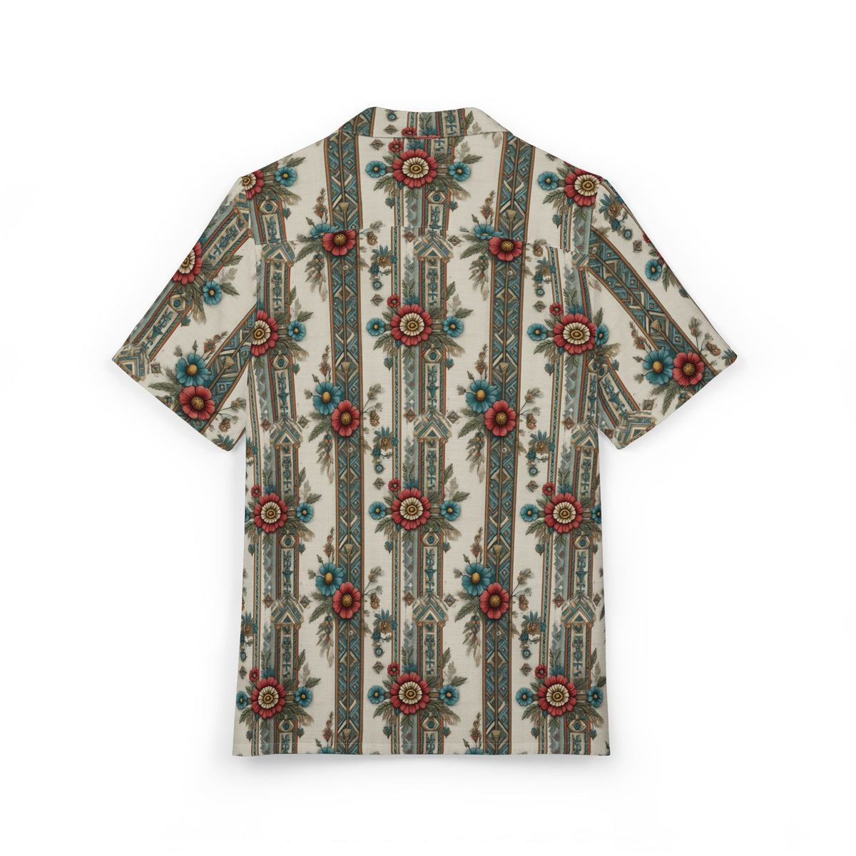 Copy of Vintage Floral Hawaiian Shirt — Teal & Maroon Aloha Button-Down