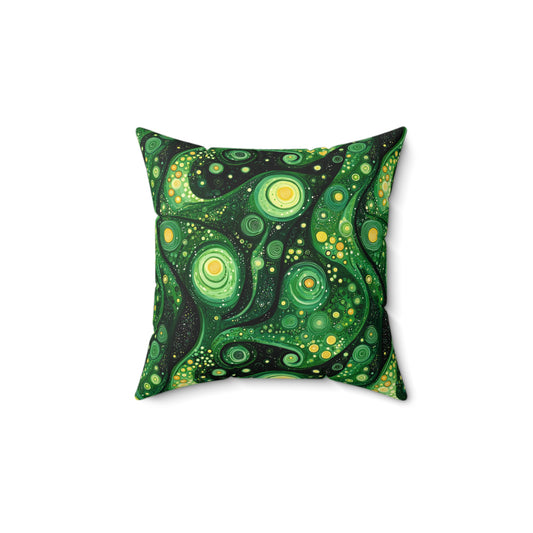 Green Swirlino Polyester Pillow  4