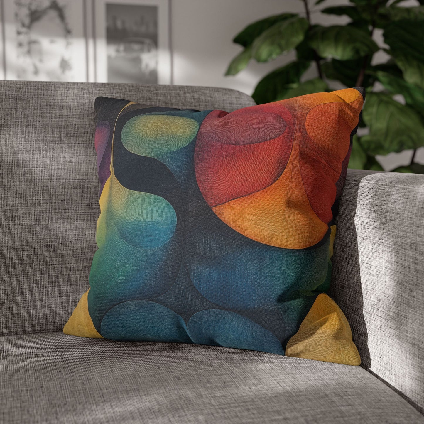 Fluid Forms- Square Polyester Pillowcase