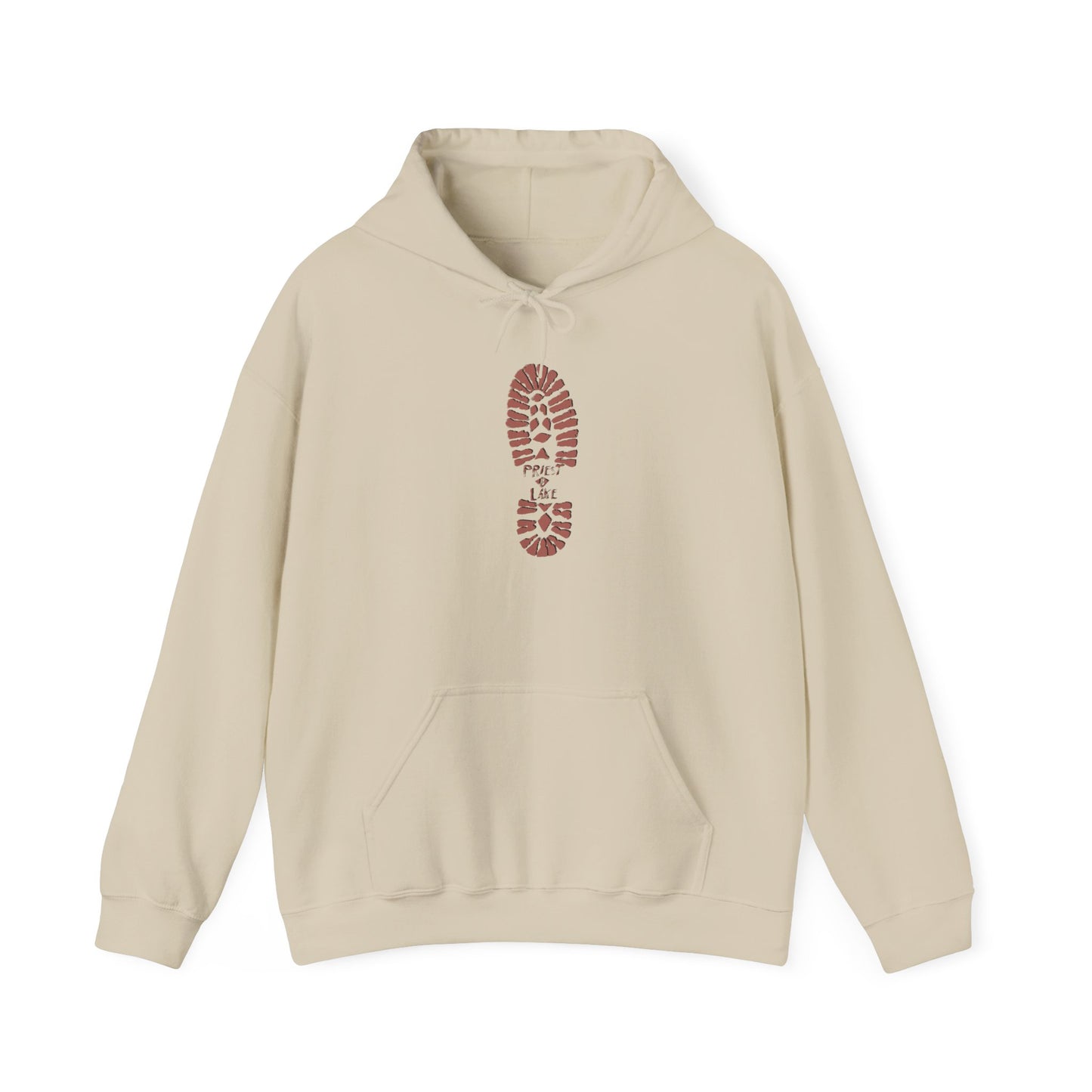 Priest Lake Classic Boot Print from the 1990’s - Heavy Blend Hooded Sweatshirt