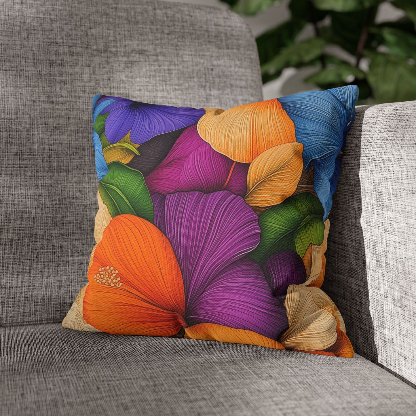 Petal Paradise- Square Polyester Pillowcase