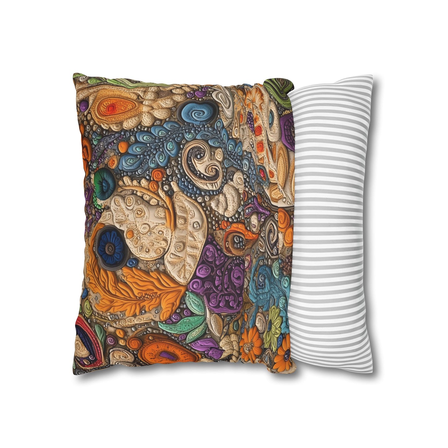 Kaleidoscope Garden- Square Polyester Pillowcase