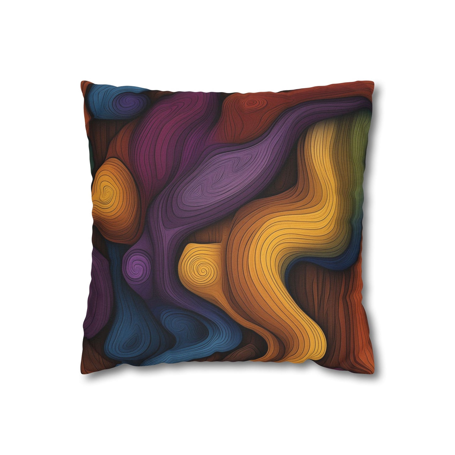 Organic Waves- Square Polyester Pillowcase