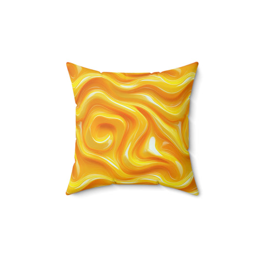 Yellow Swirlino Polyester Pillow 8