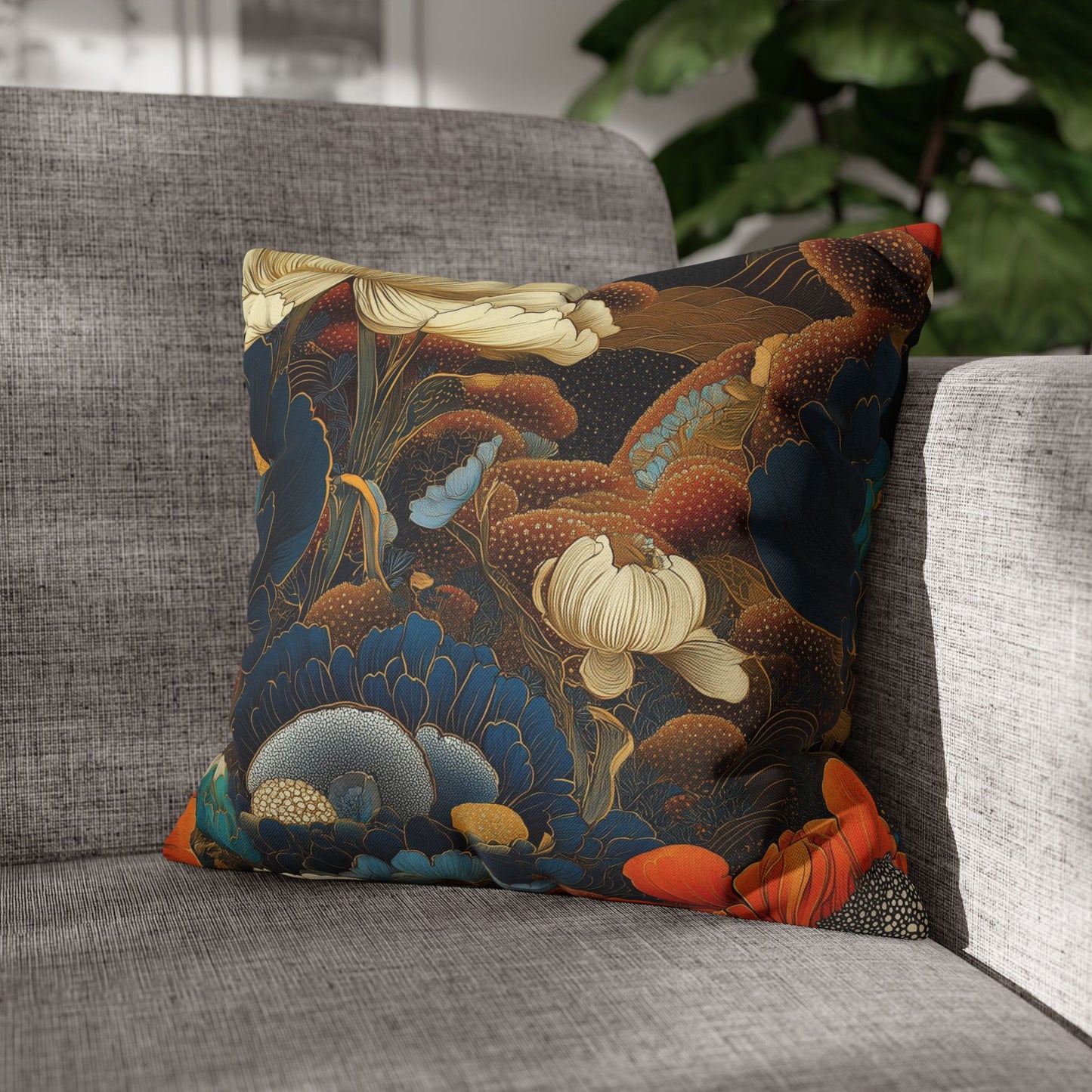 Midnight Garden - Square Polyester Pillowcase