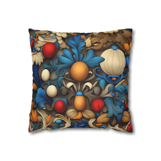 Organic Kaleidoscope - Square Polyester Pillowcase