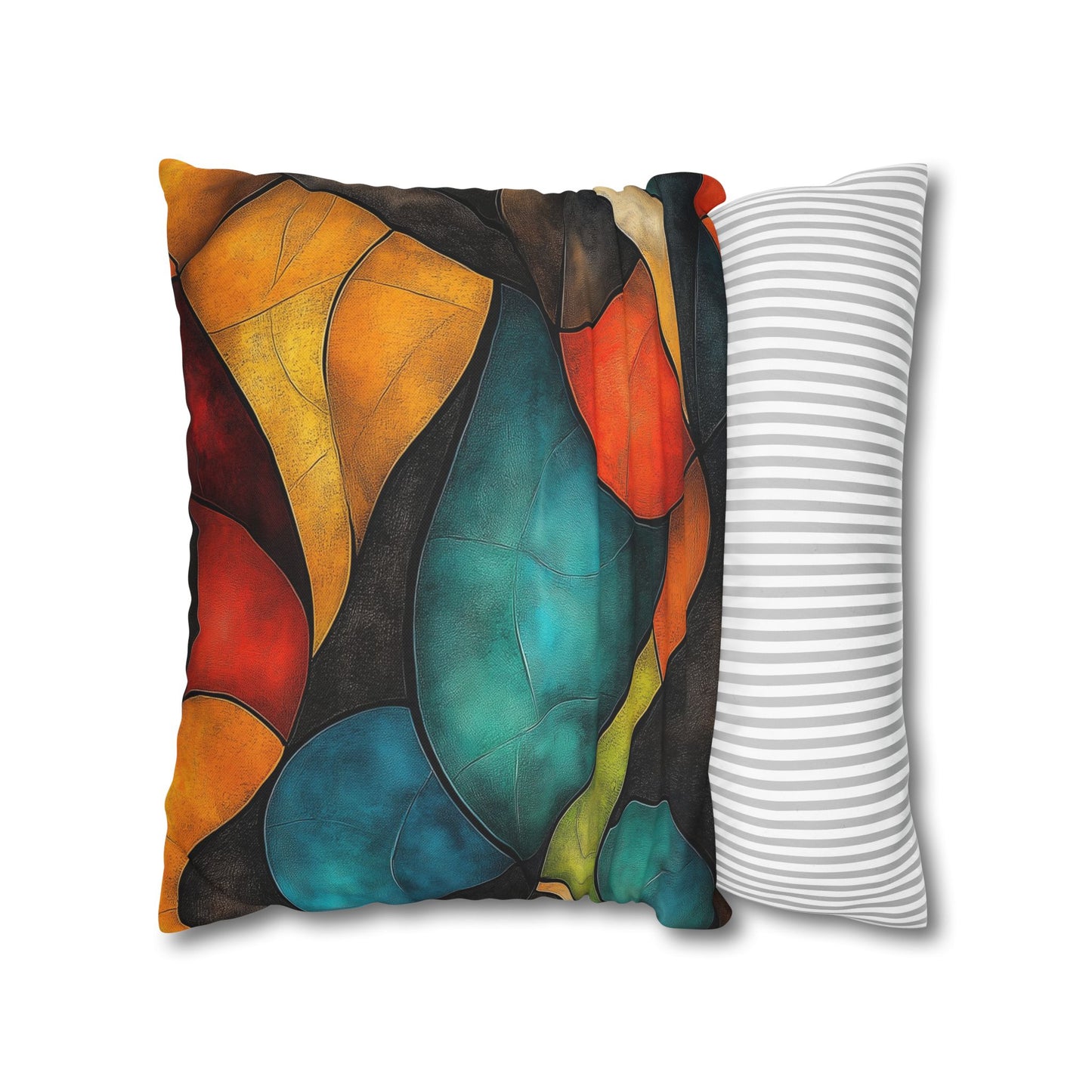 Chromatic Curves - Square Polyester Pillowcase