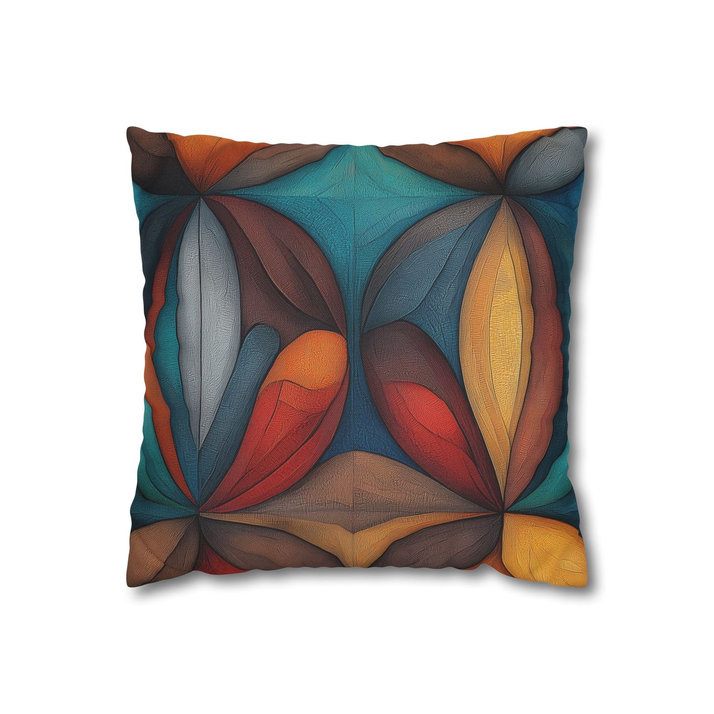 Kaleidoscopic Petals - Square Polyester Pillowcase