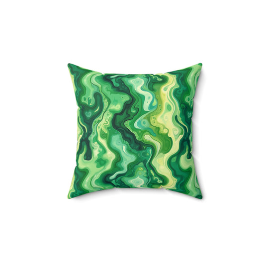 Green Swirlino Polyester Pillow  9