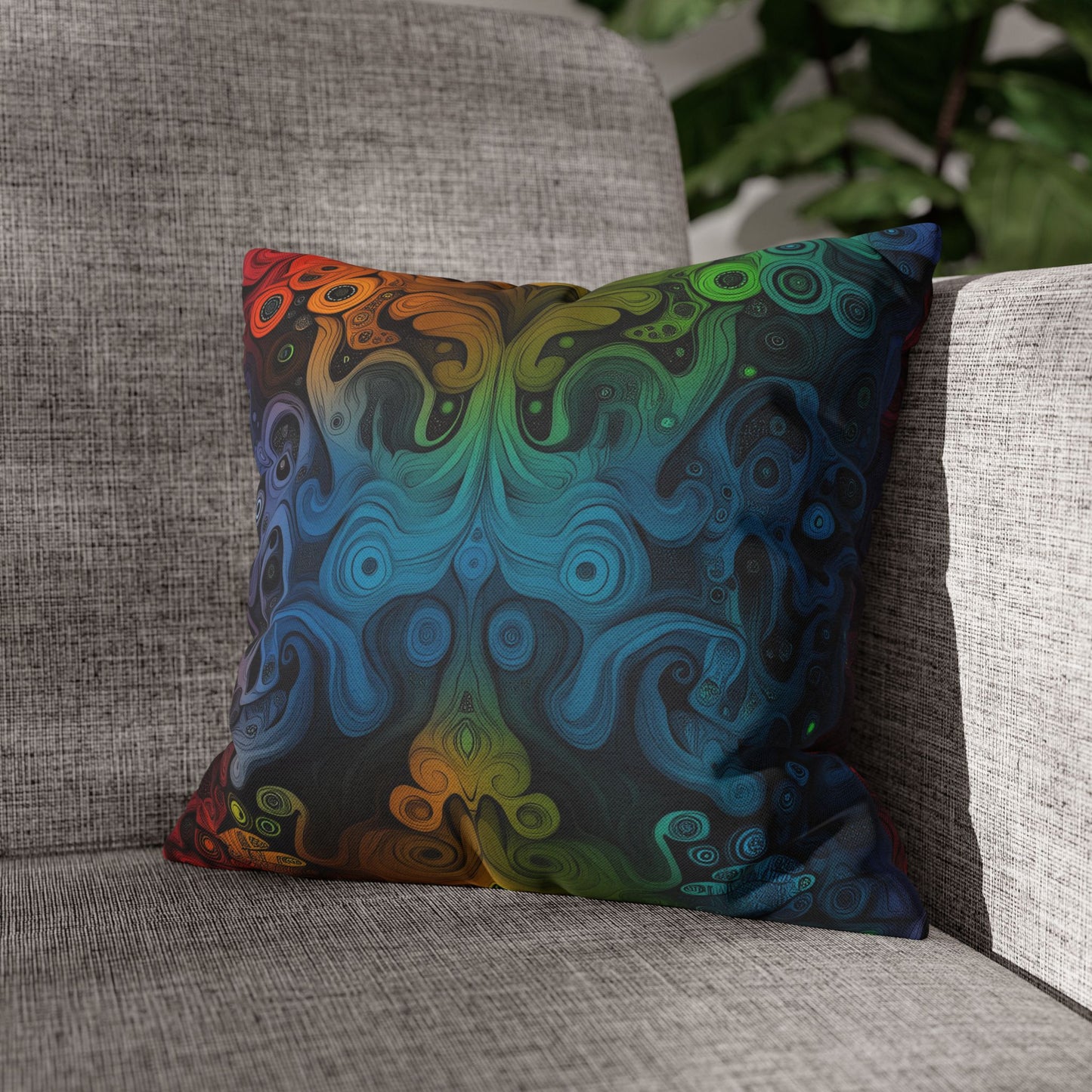 Psychedelic Symphony- Square Polyester Pillowcase