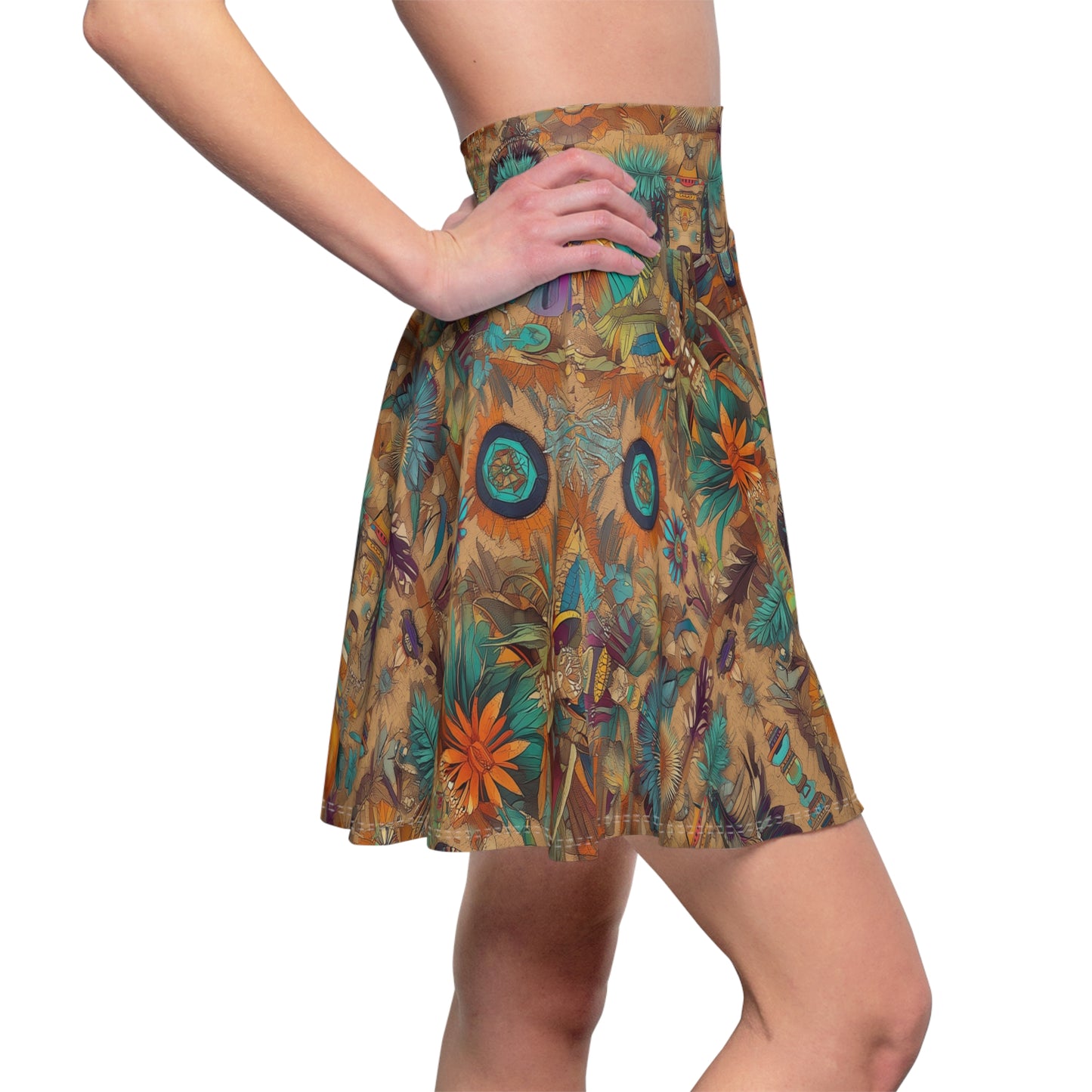 Psychedelic Totems - Skater Skirt