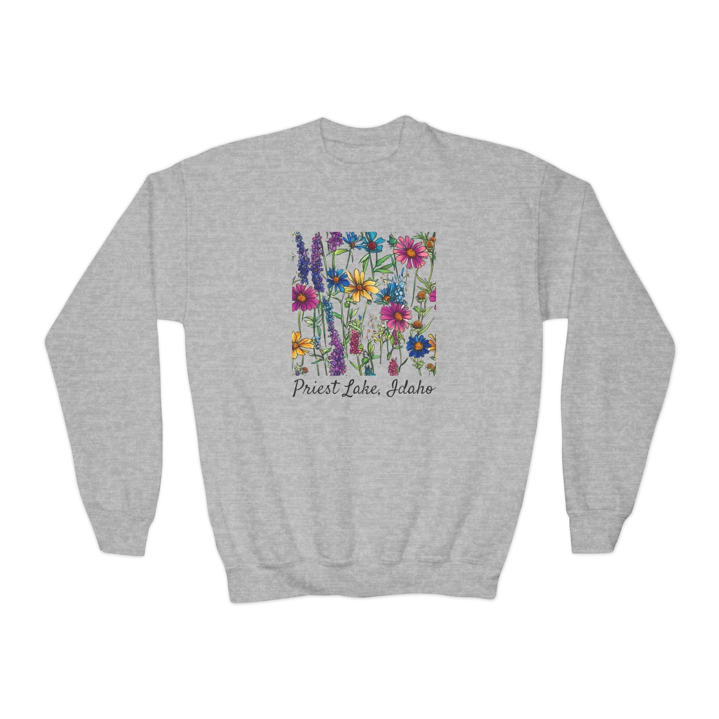 Priest Lake Wildflower Youth Crewneck Sweatshirt