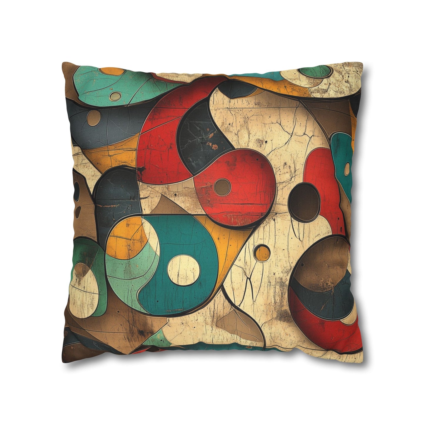 Circular Harmony - Square Polyester Pillowcase