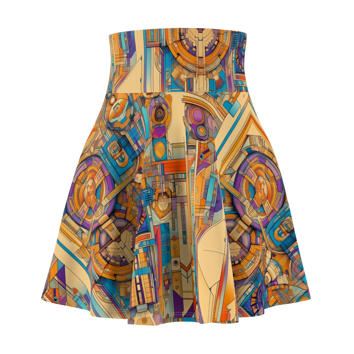 Geometric Dreamscape Skater Skirt
