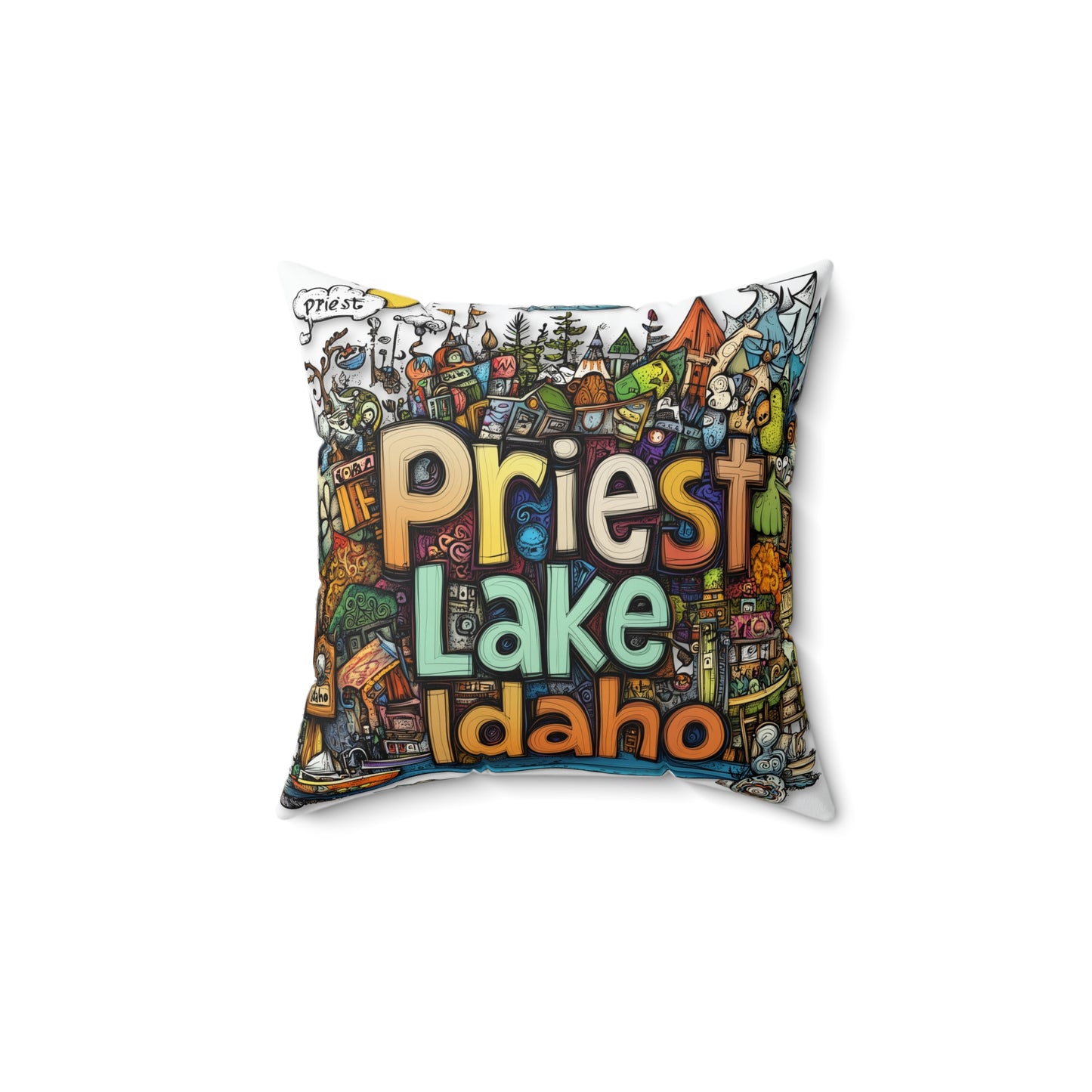 Priest Lake, Idaho Sketch 2 Pillow