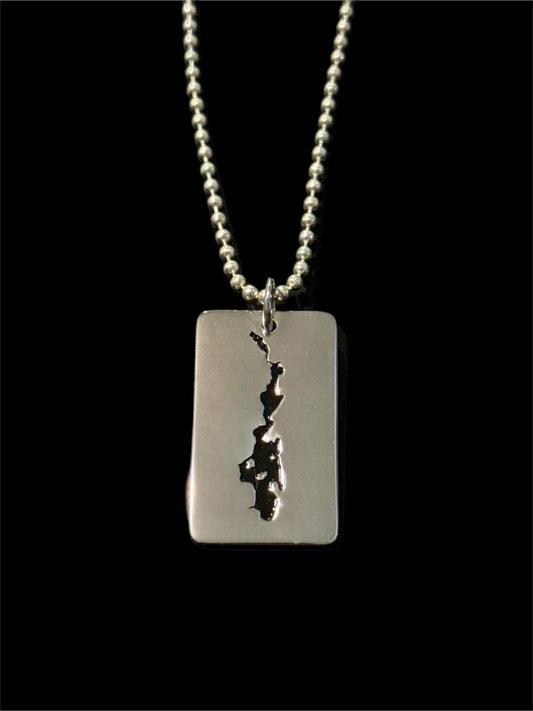 Priest Lake Dog Tag Style Pendant
