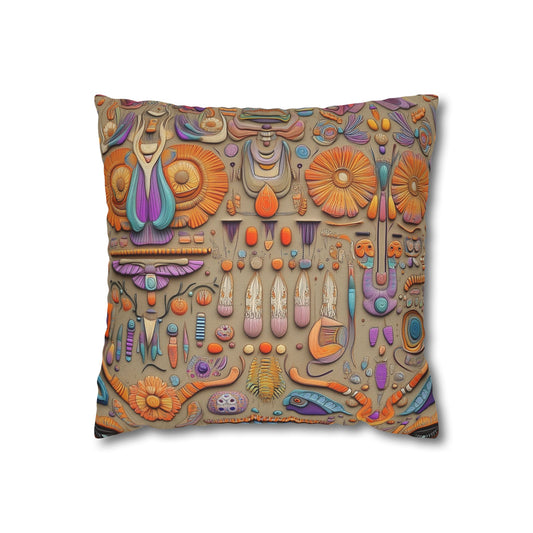 Kaleidoscopic Reverie- Square Polyester Pillowcase