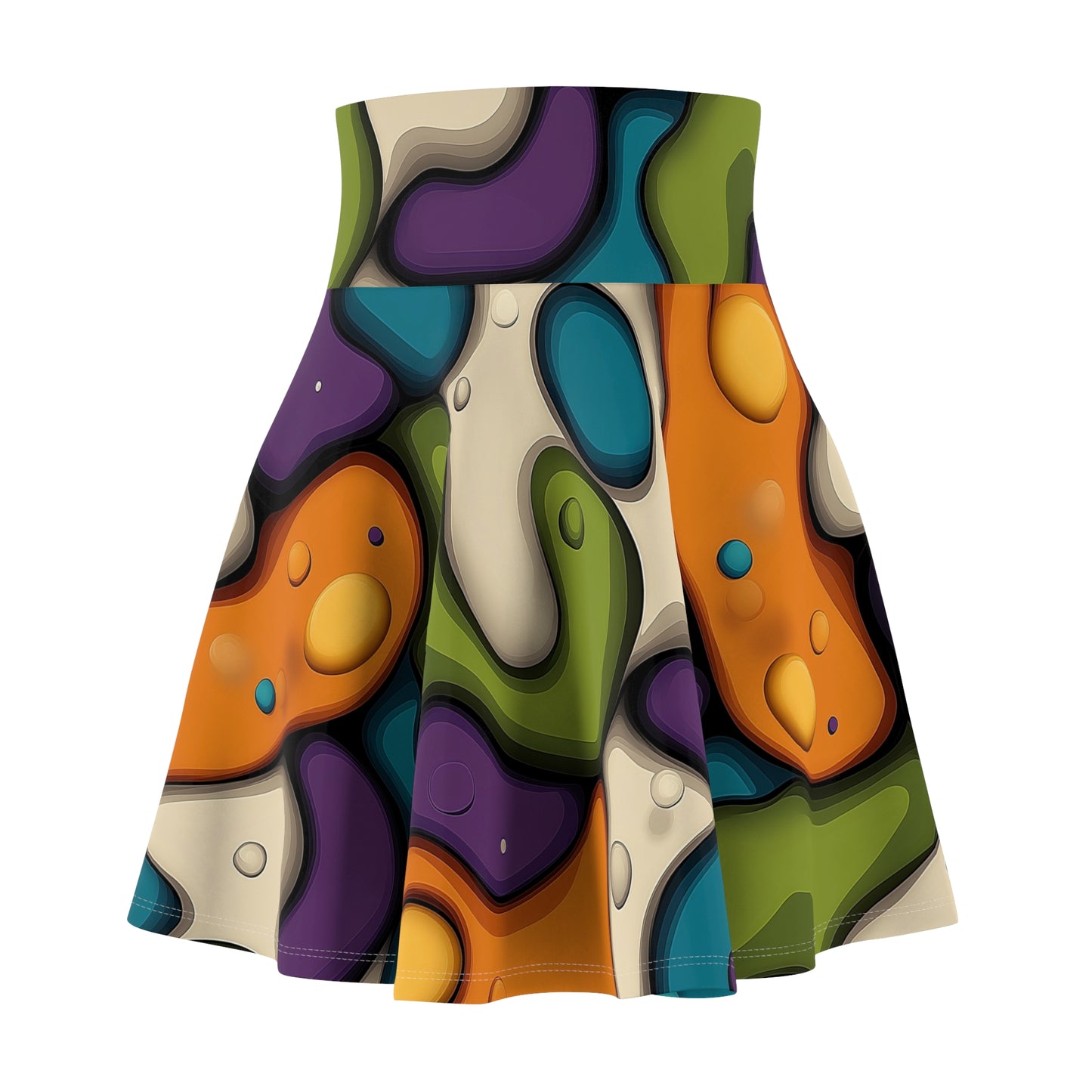 Vibrant Microcosm - Skater Skirt