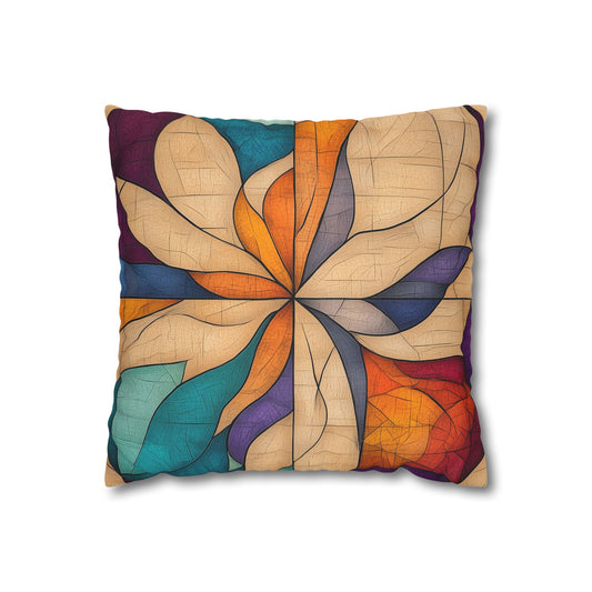 Kaleidoscopic Bloom- Square Polyester Pillowcase