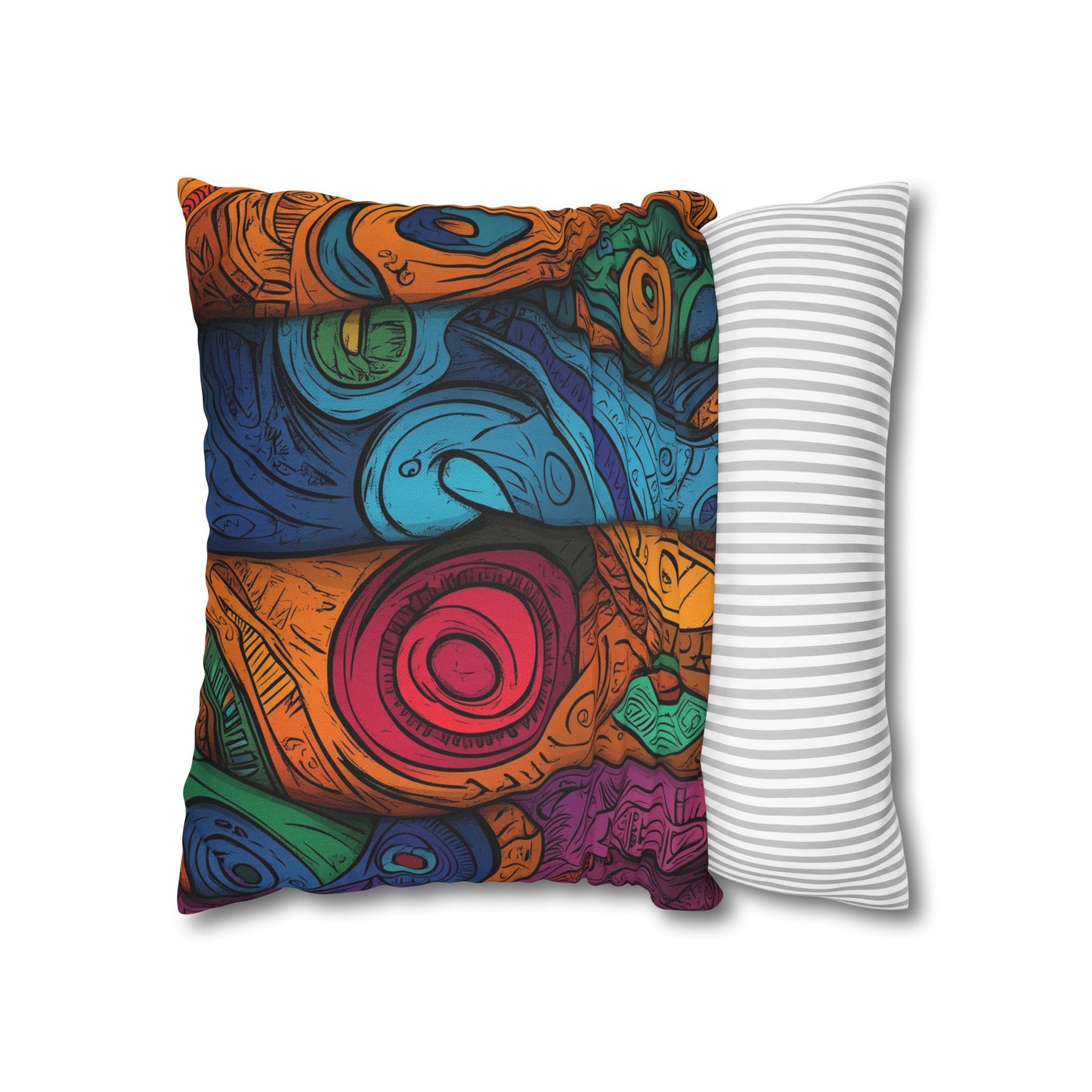 Tribal Rhythms- Square Polyester Pillowcase