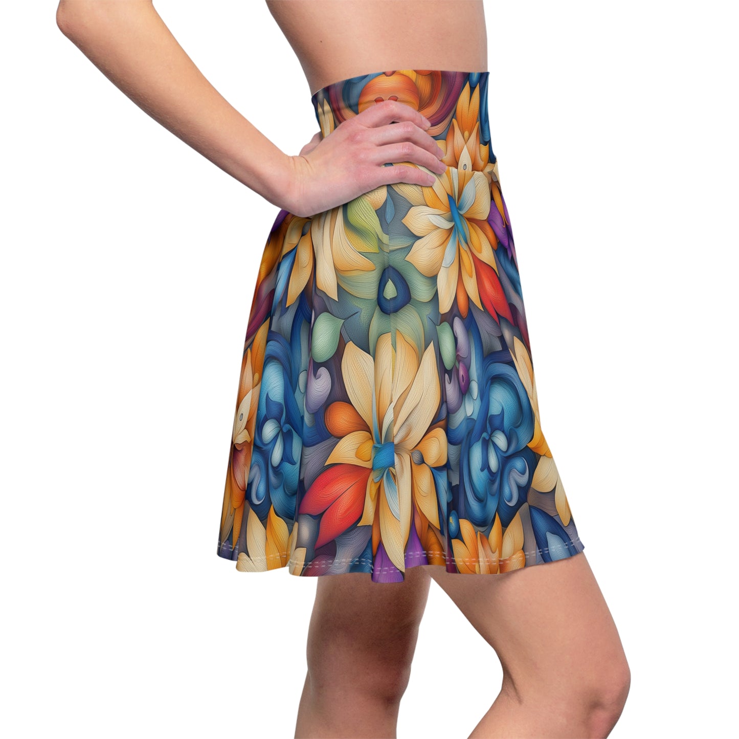 Abstract Garden Dreams - Skater Skirt