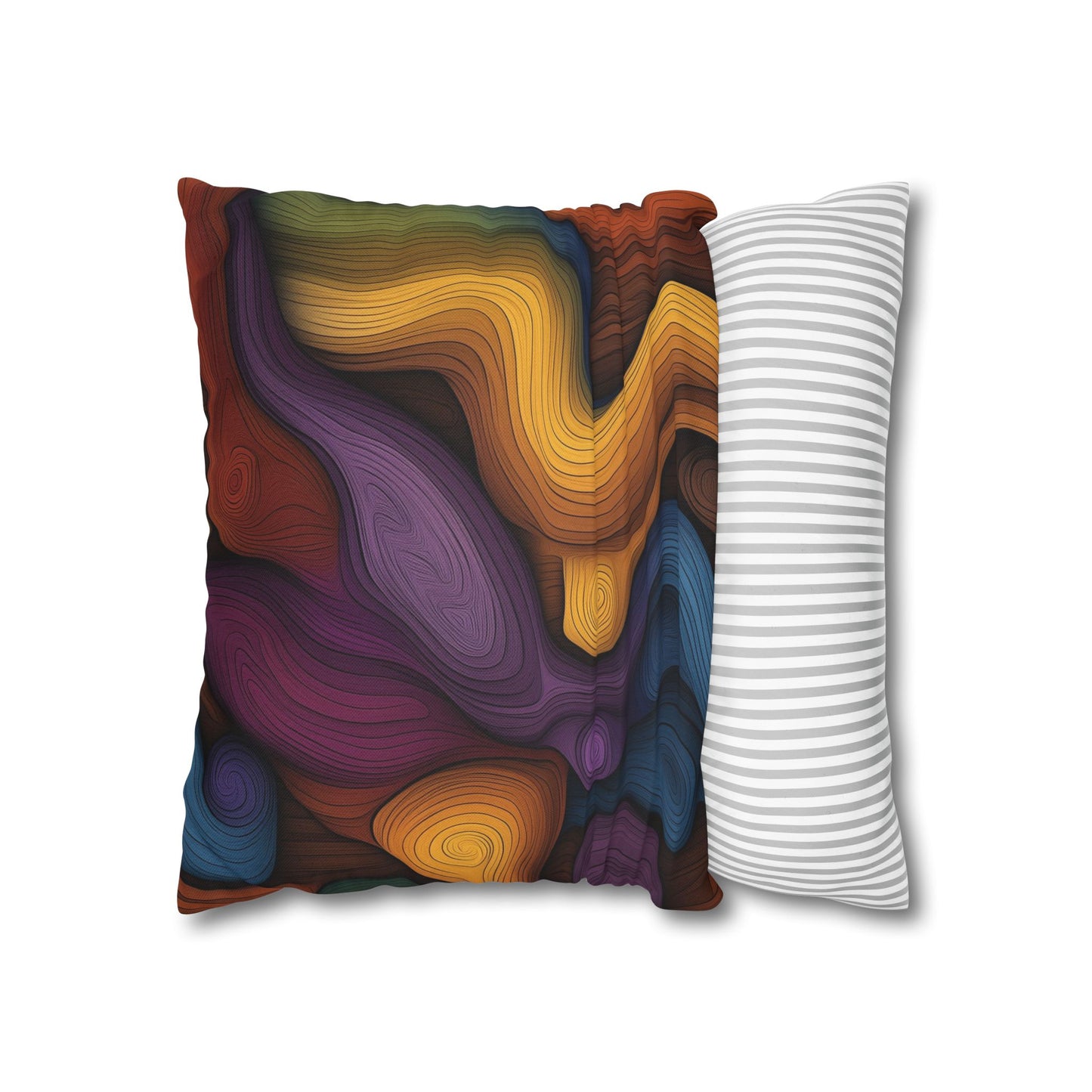 Organic Waves- Square Polyester Pillowcase