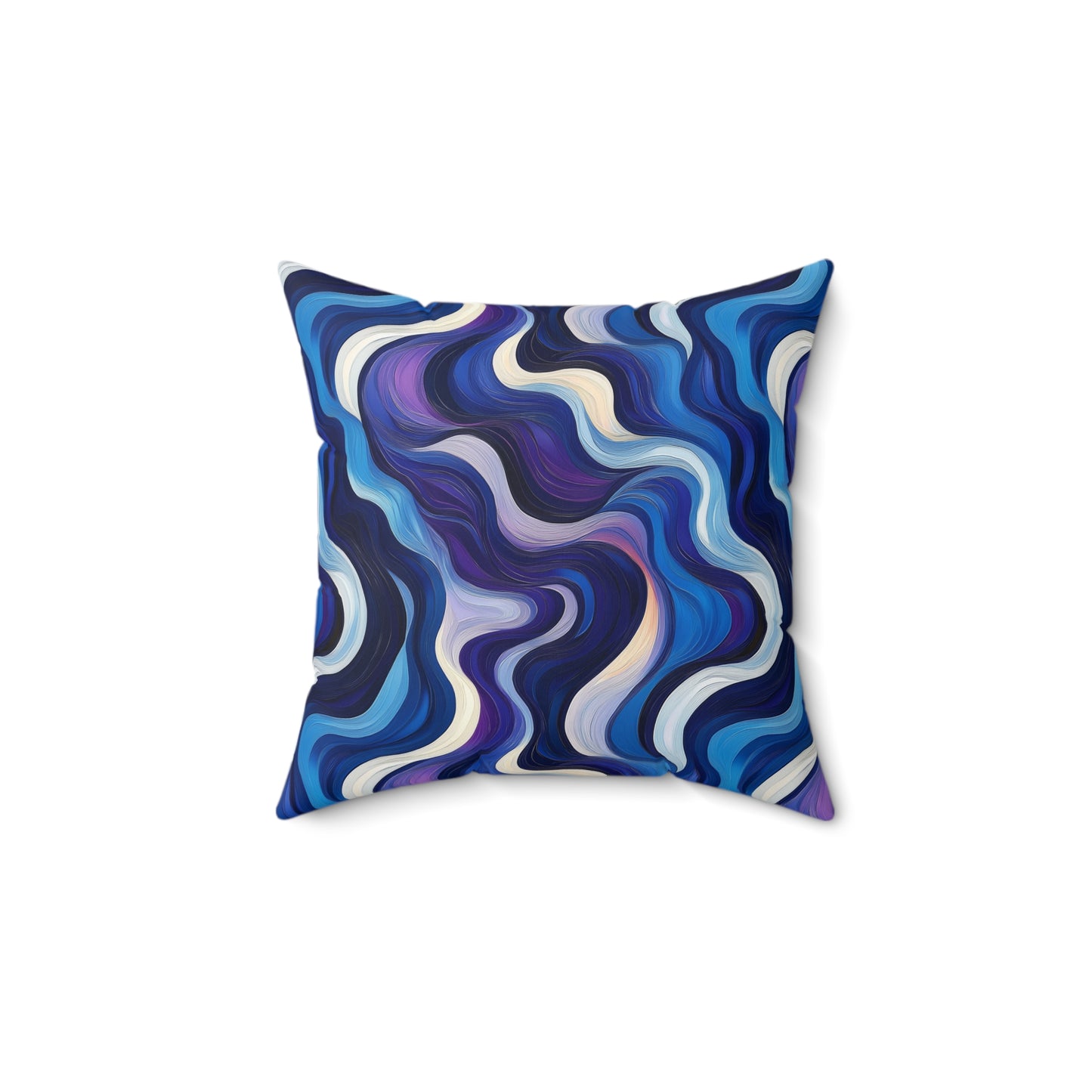 Blue Swirlino Polyester Pillow 2