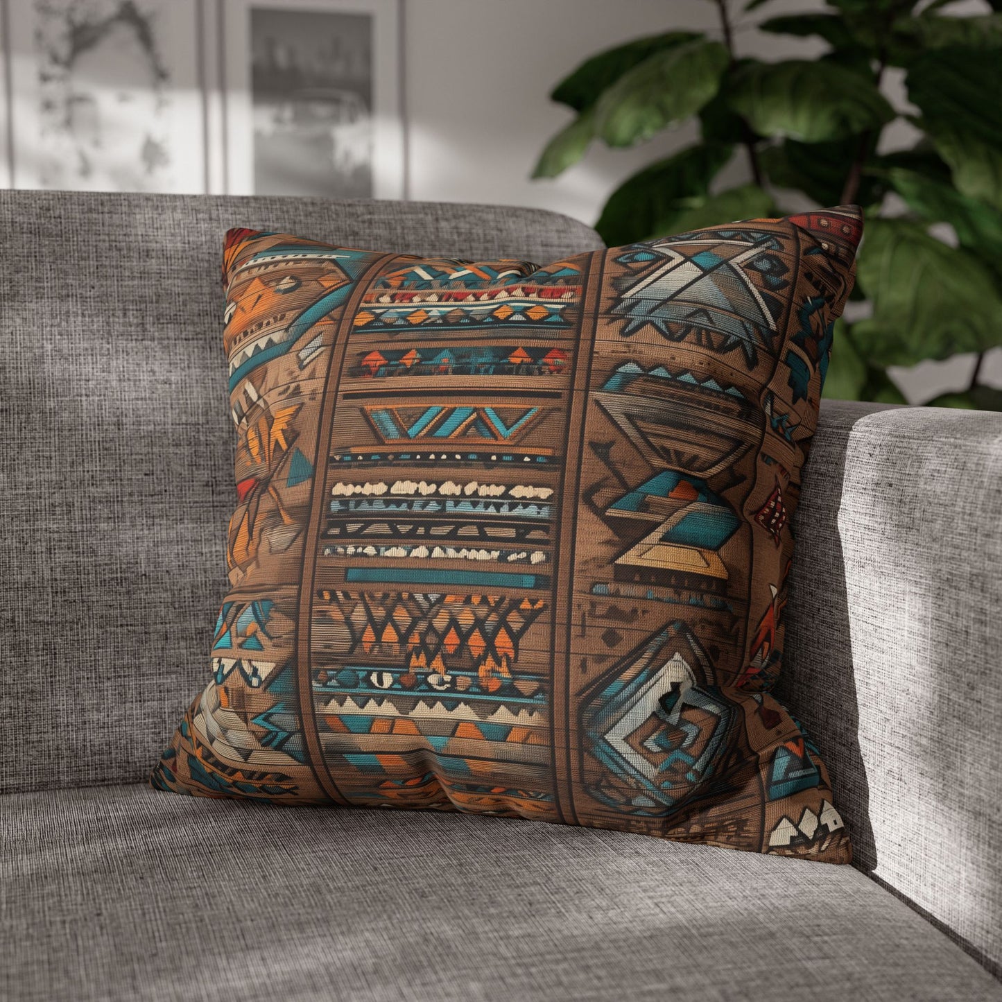 Indigenous Tapestry - Square Polyester Pillowcase