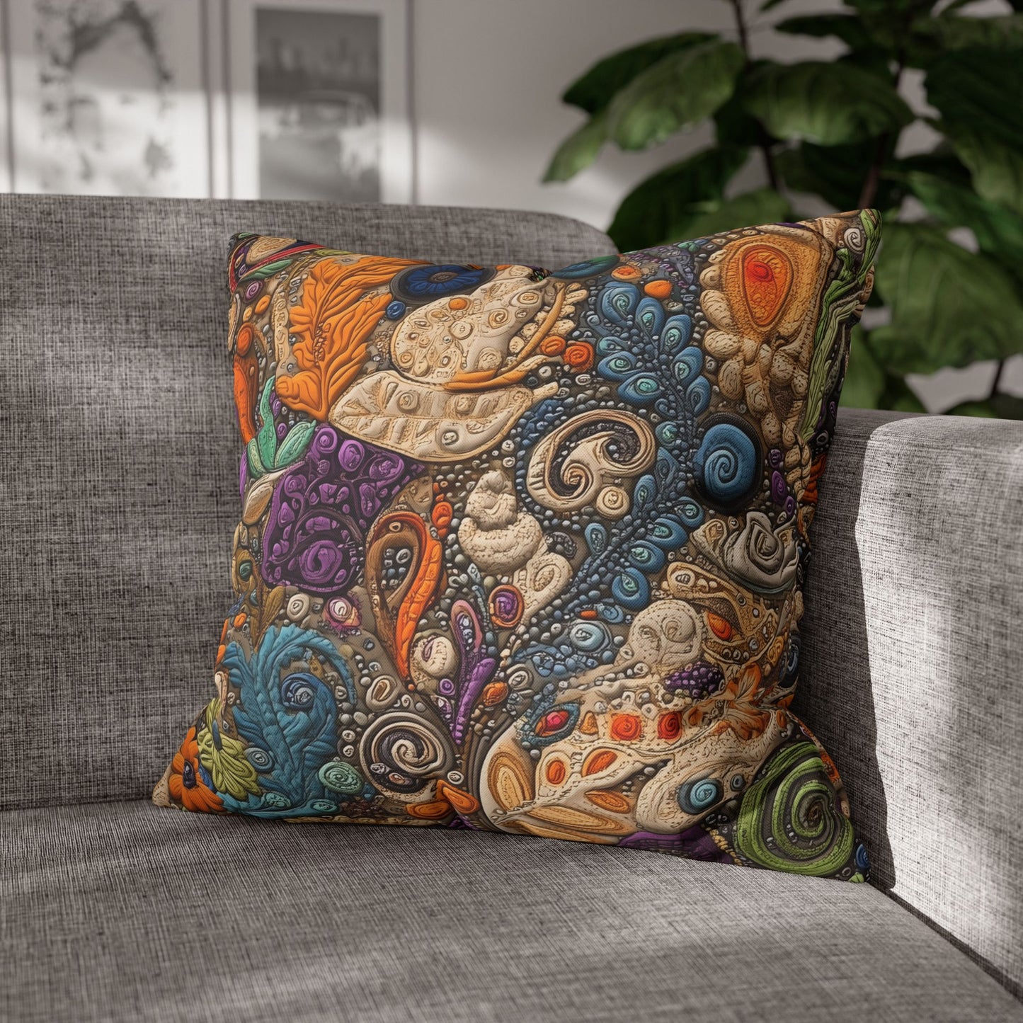 Kaleidoscope Garden- Square Polyester Pillowcase