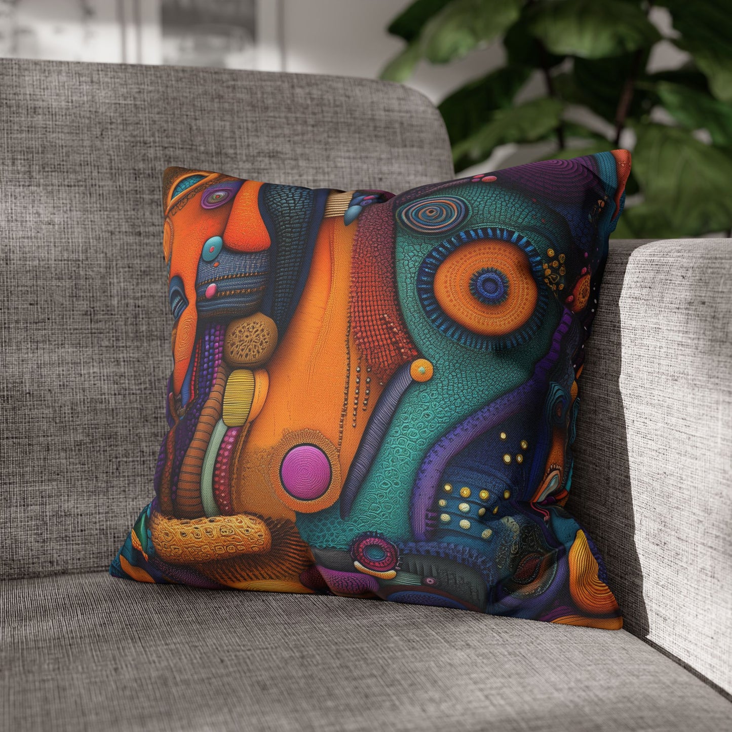 Vibrant Vortex- Square Polyester Pillowcase