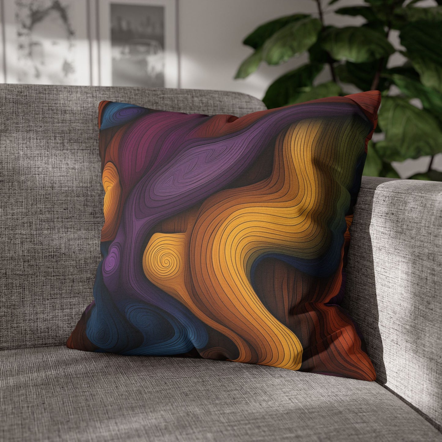 Organic Waves- Square Polyester Pillowcase