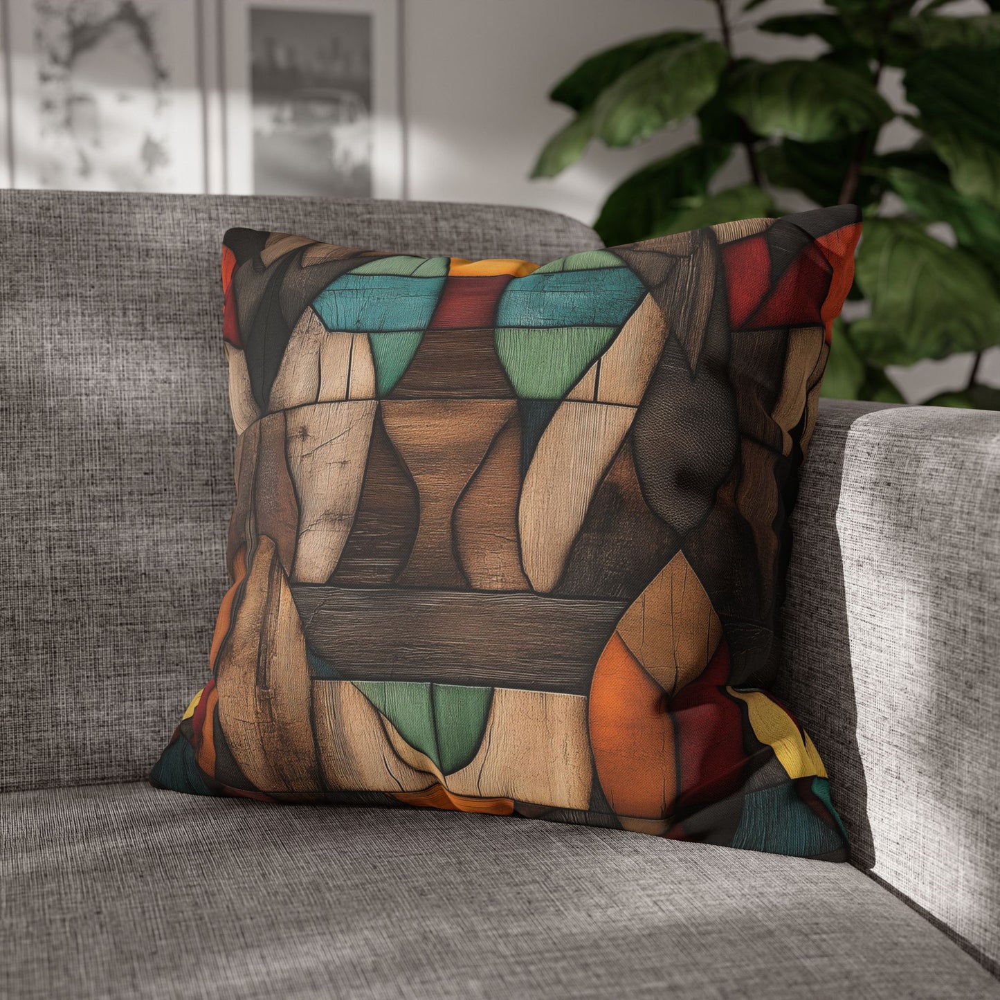 Chromatic Mosaic - Square Polyester Pillowcase