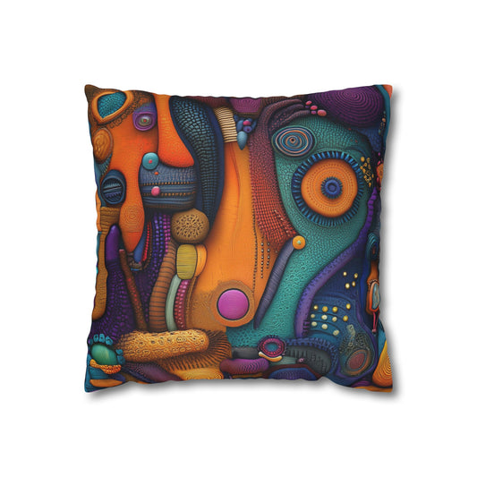 Vibrant Vortex- Square Polyester Pillowcase