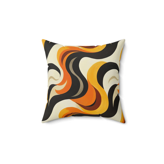 Brown Swirlino Polyester Pillow 9