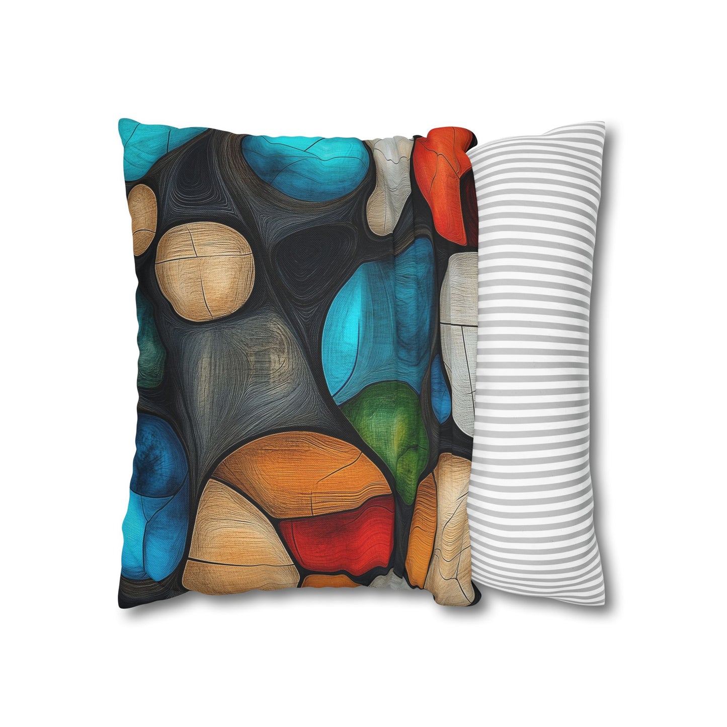 River Rocks - Square Polyester Pillowcase