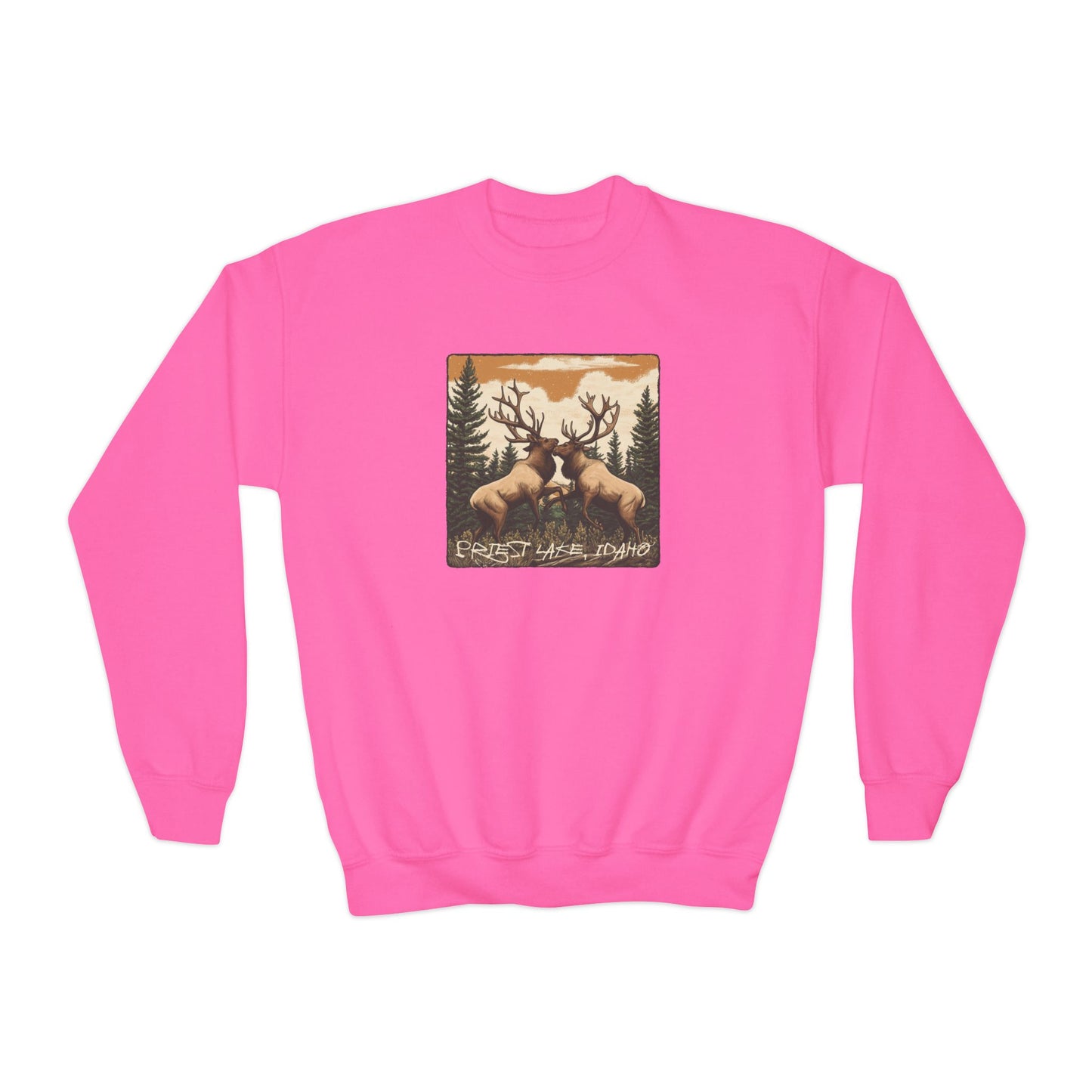 Priest Lake Elk Youth Crewneck Sweatshirt