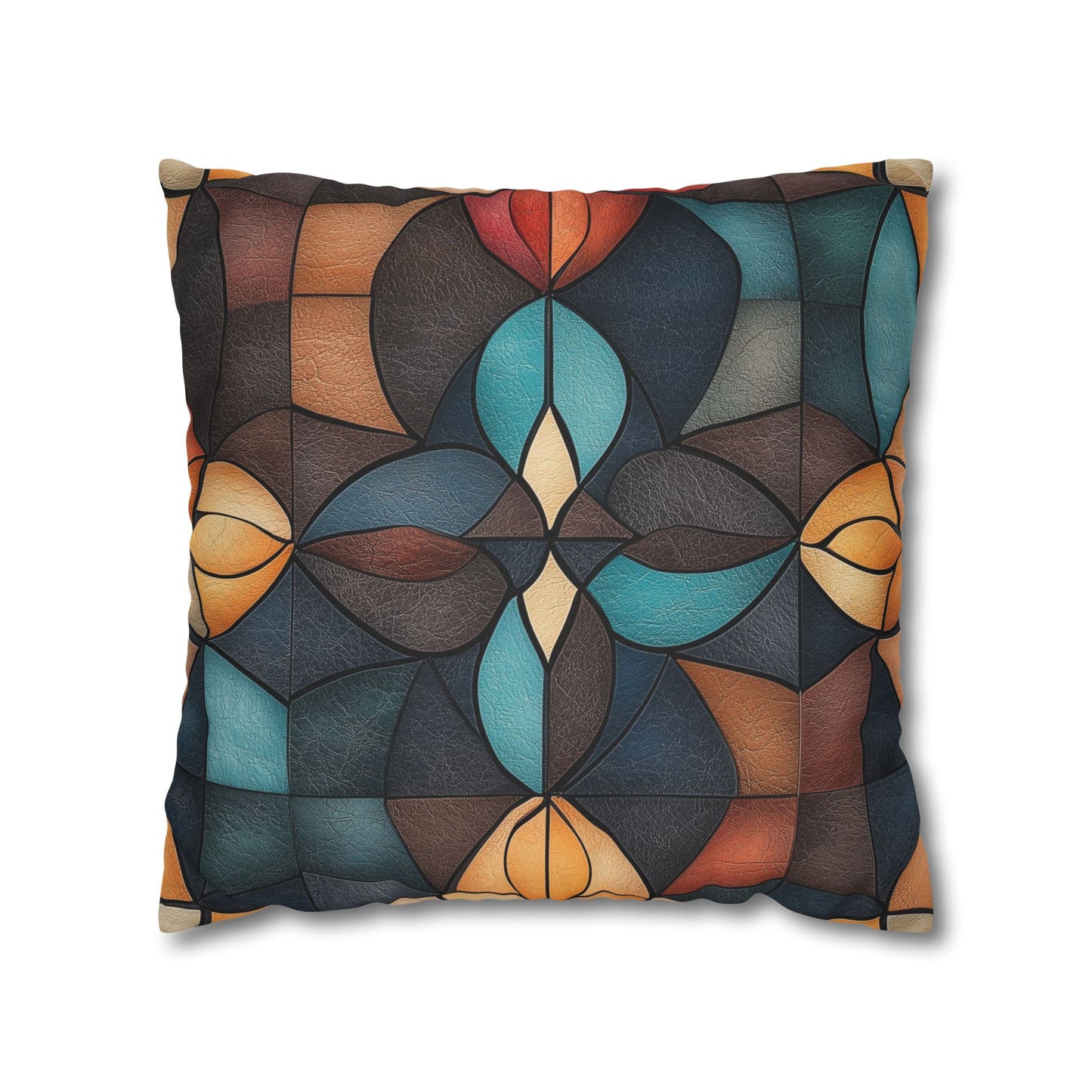 Stained Glass Symphony - Square Polyester Pillowcase